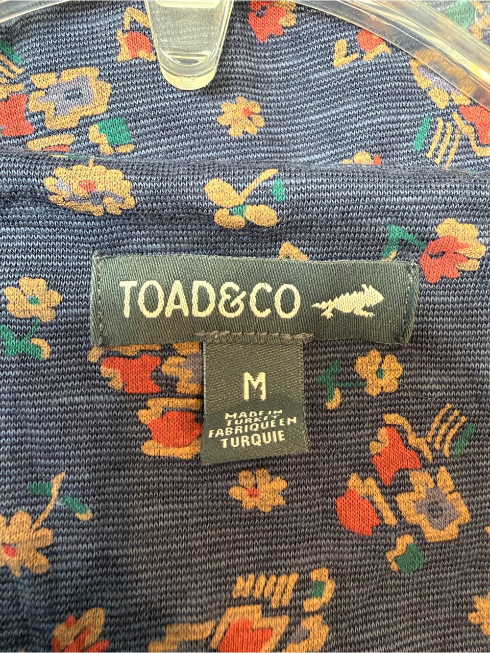 Toad&Co Rosalinda Dress M Navy Floral Organic Cotton Tencel Midi Boho - Picture 5 of 7